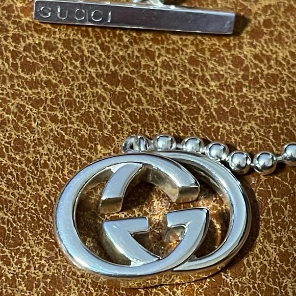 GUCCI GG Toggle Choker Necklace Double G Ball Chain Interlocking Silver 925 - Picture 5 of 9